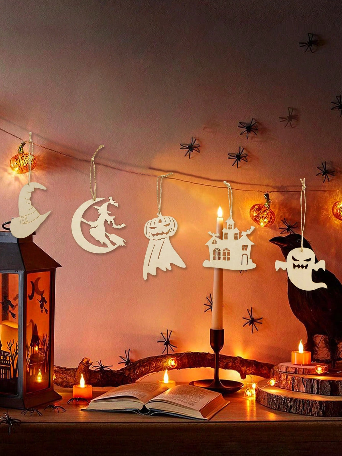 witch ghost haunted house Halloween garland - photo 6