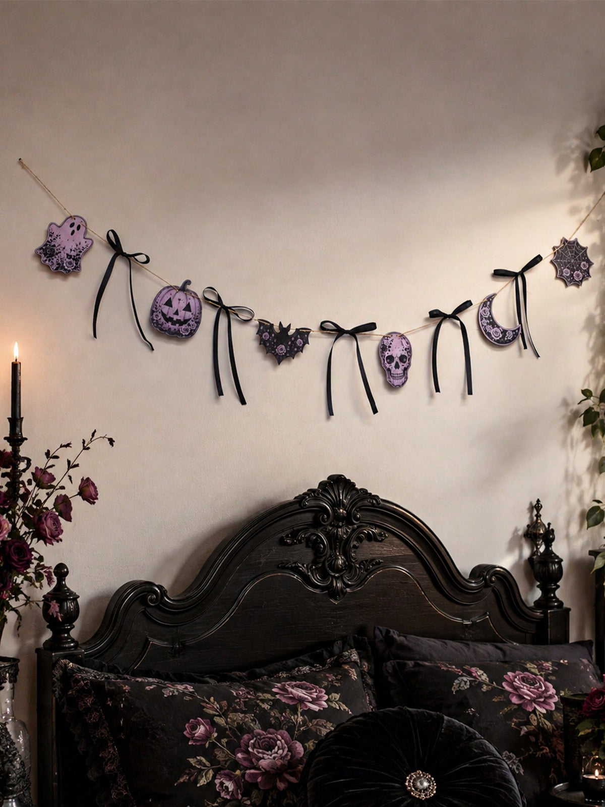 purple gothic Halloween garland - photo 5