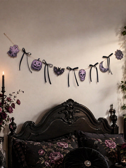purple gothic Halloween garland - photo 5