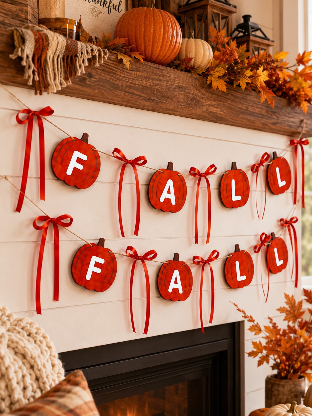 fall pumpkin letter garland - photo 6