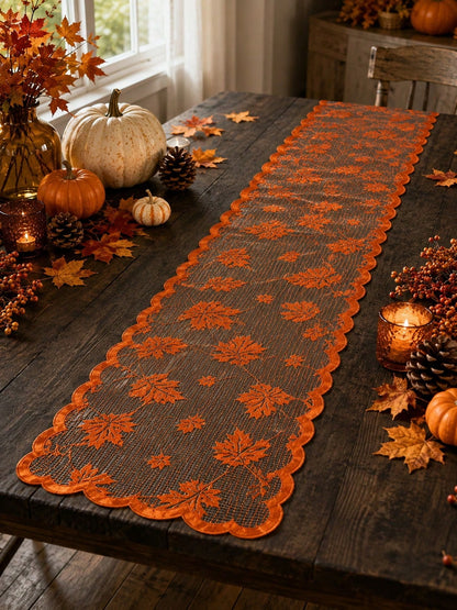 maple leaf lace table runner - photo 5