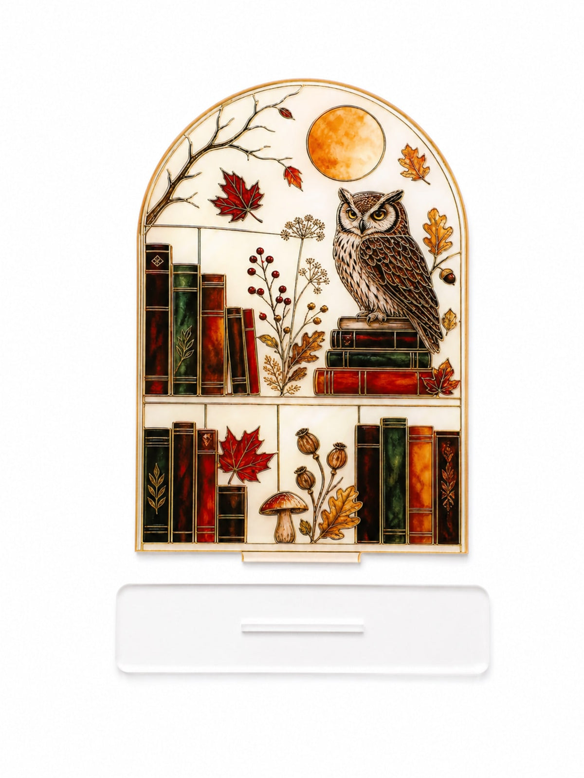 autumn owl bookshelf tabletop sign - photo 6