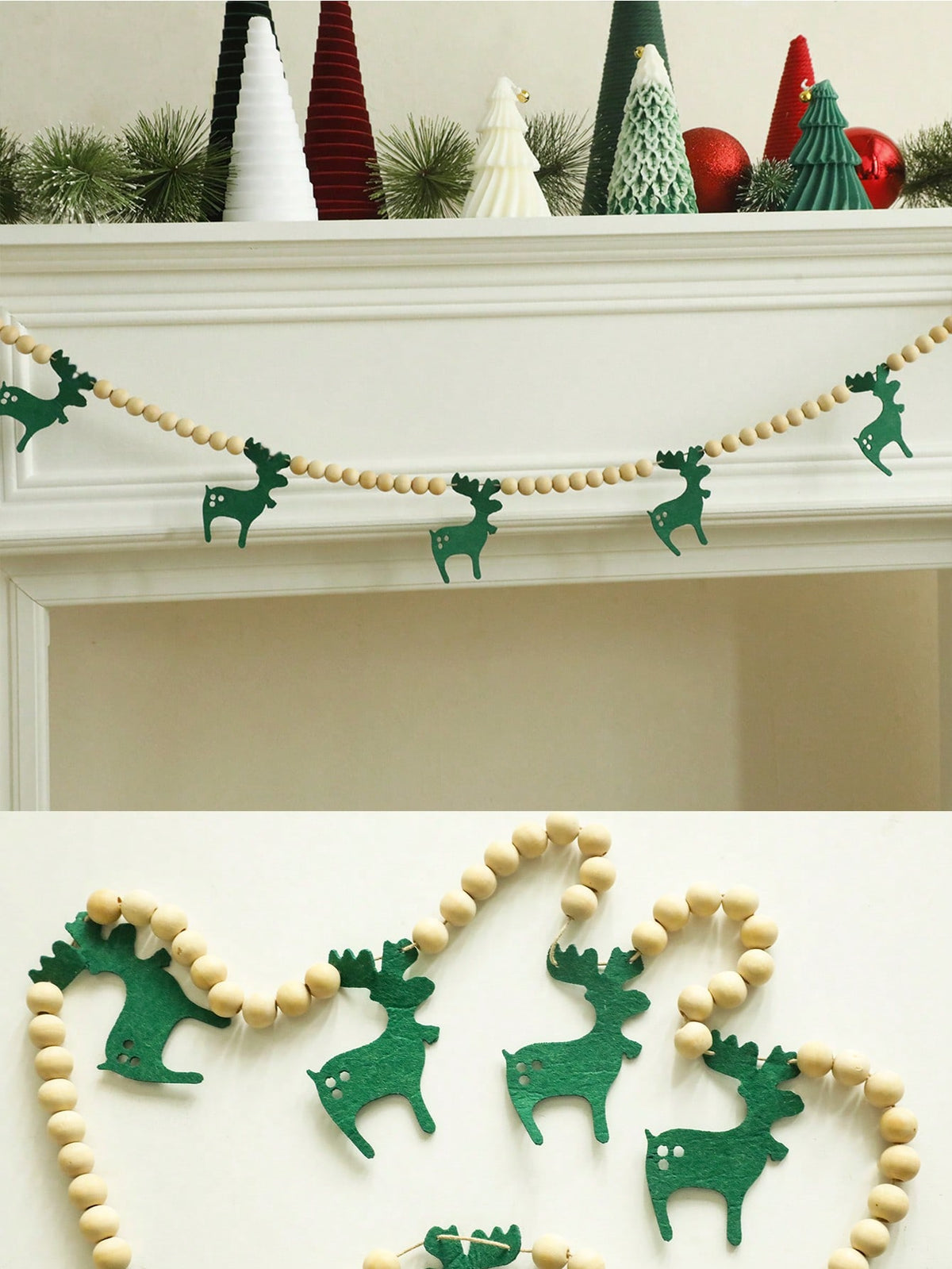felt reindeer bead garland - photo 6