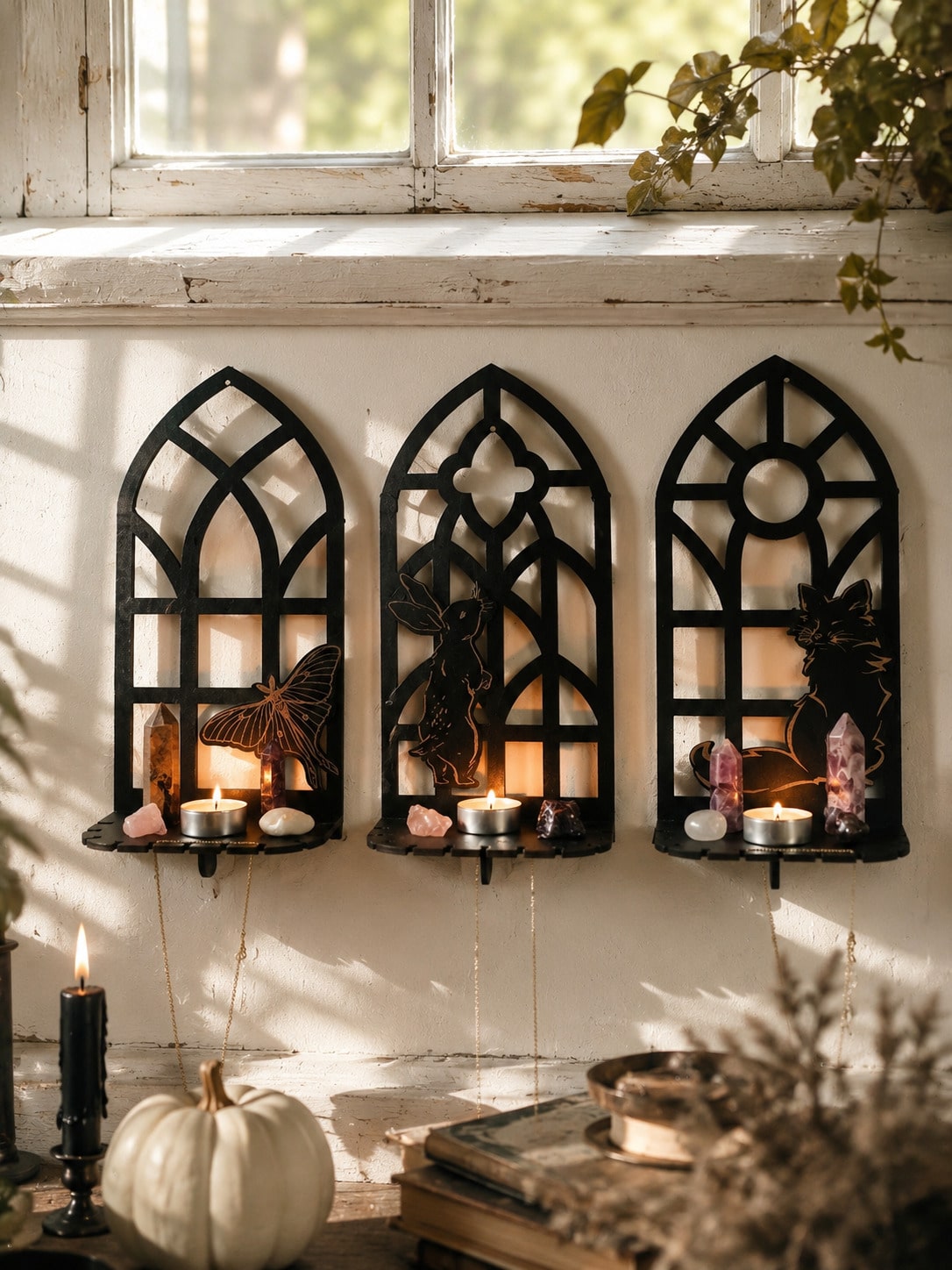gothic window crystal wall shelf - photo 6