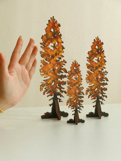 tree tabletop silhouettes - Orange photo 4