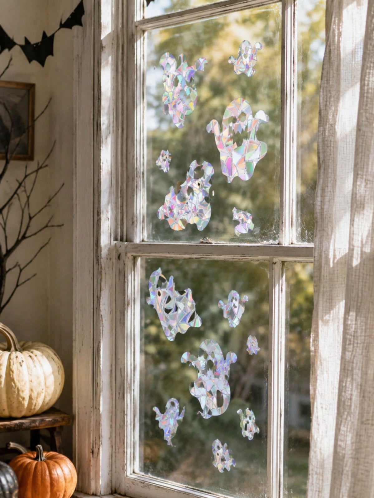holographic Halloween window stickers - photo 6