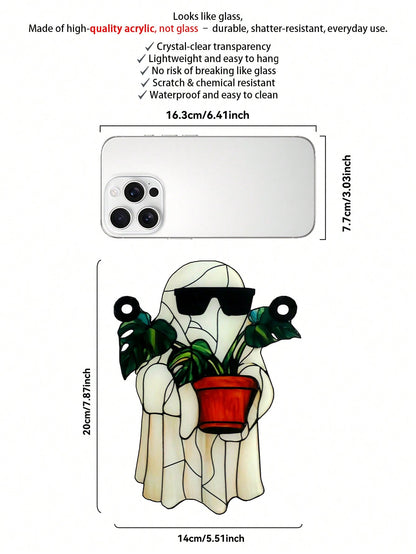 ghost monstera suncatcher - photo 6
