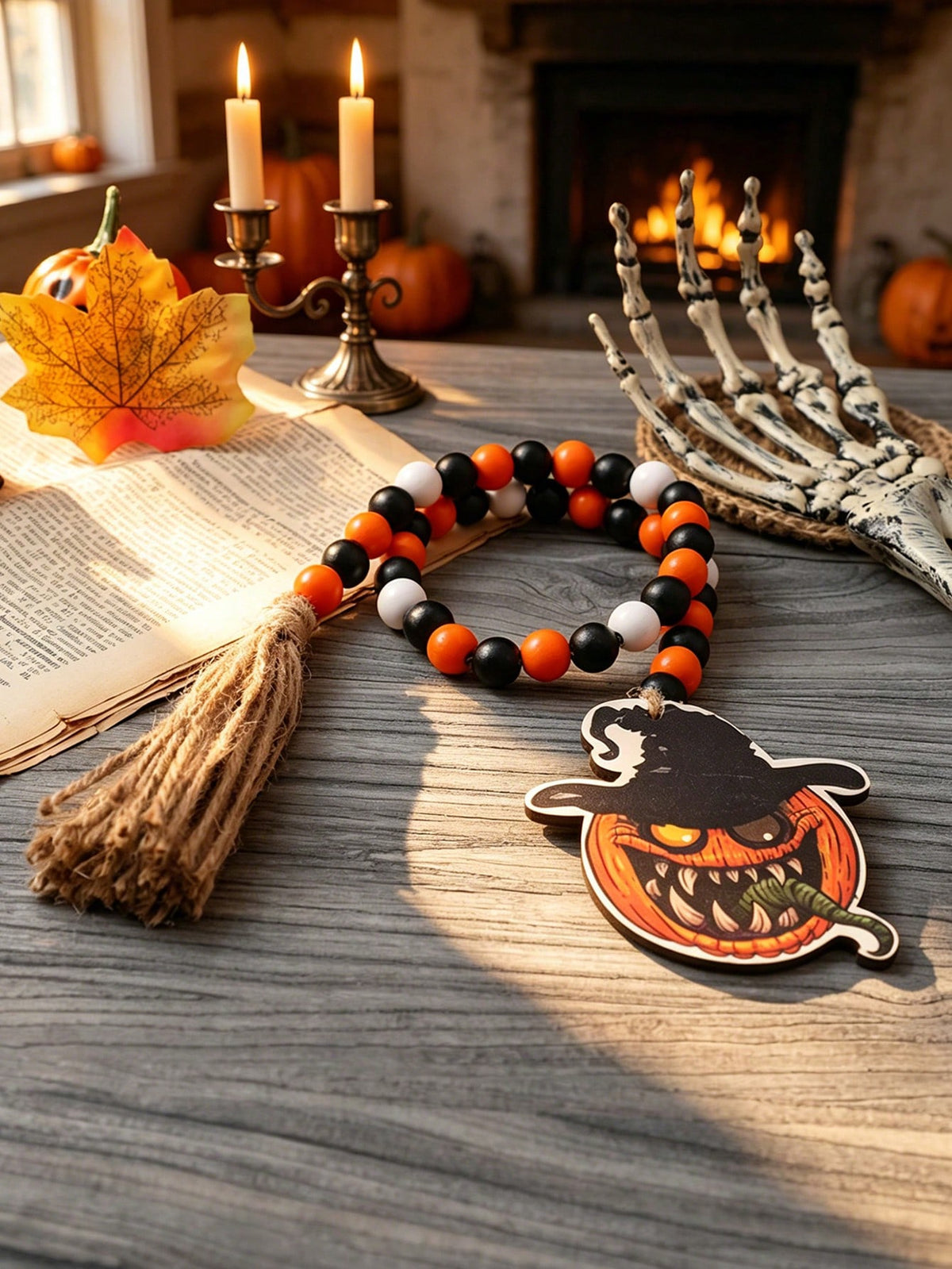 witch hat pumpkin beaded garland - photo 6
