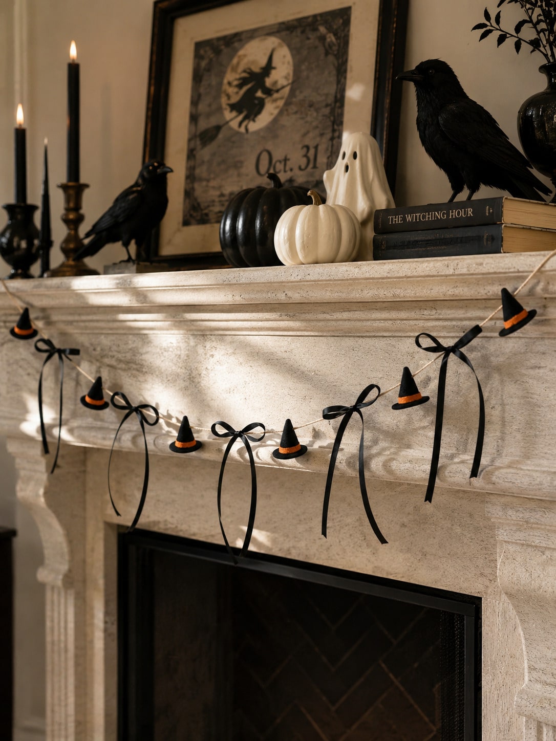 witch hat garland black bows - photo 5