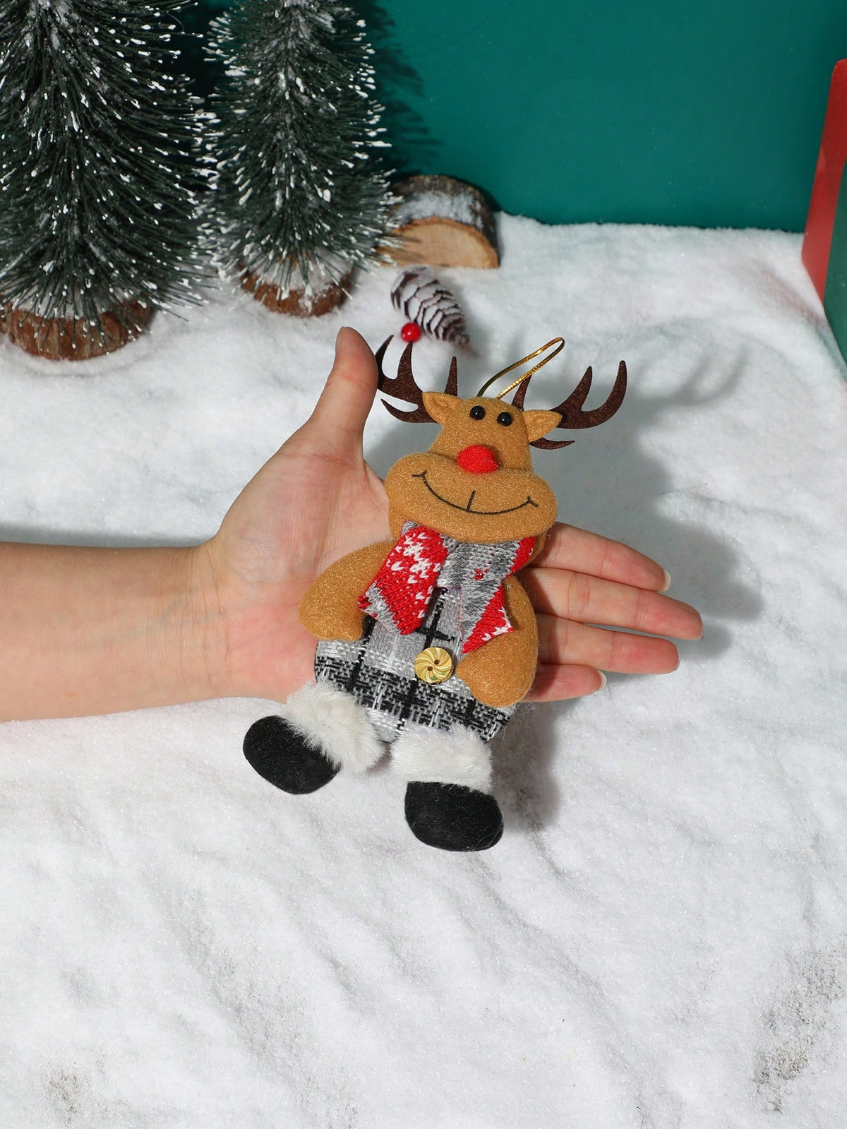 plush reindeer Christmas ornament - photo 5