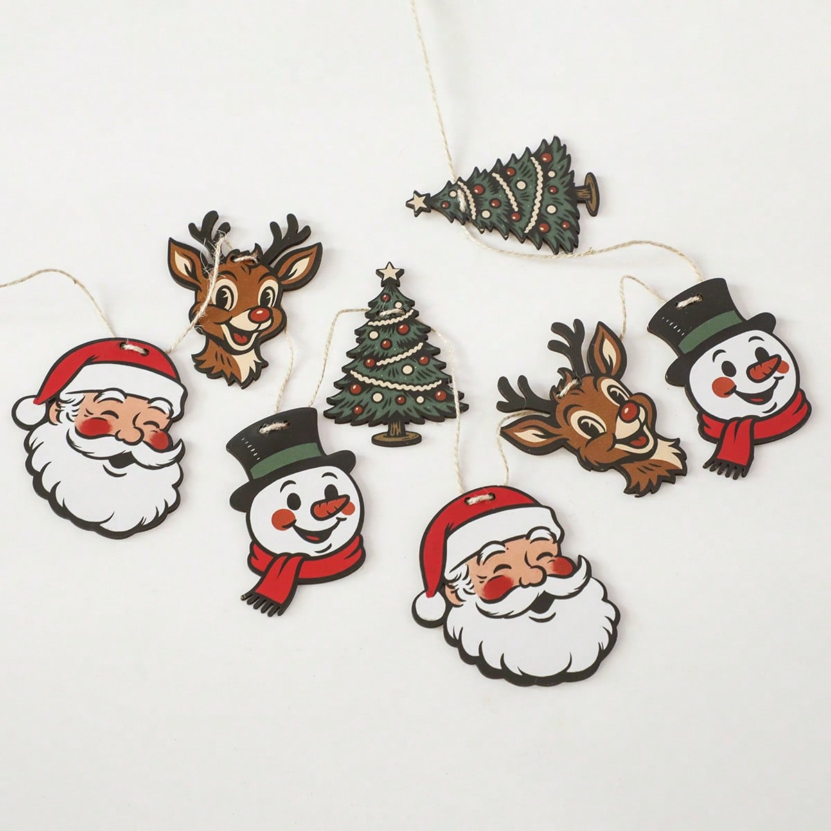 Santa reindeer snowman garland - photo 6