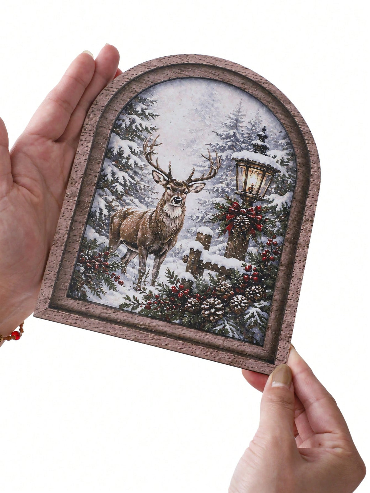 reindeer snowy forest arch sign - photo 6