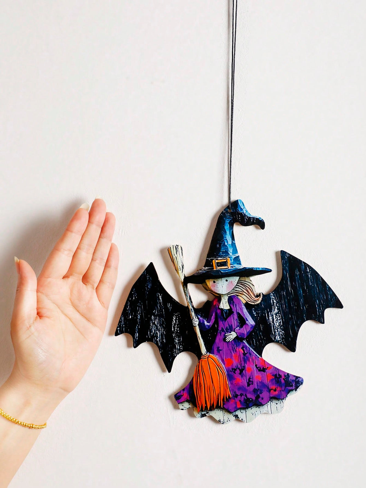 witch on broom hanging decor - photo 6