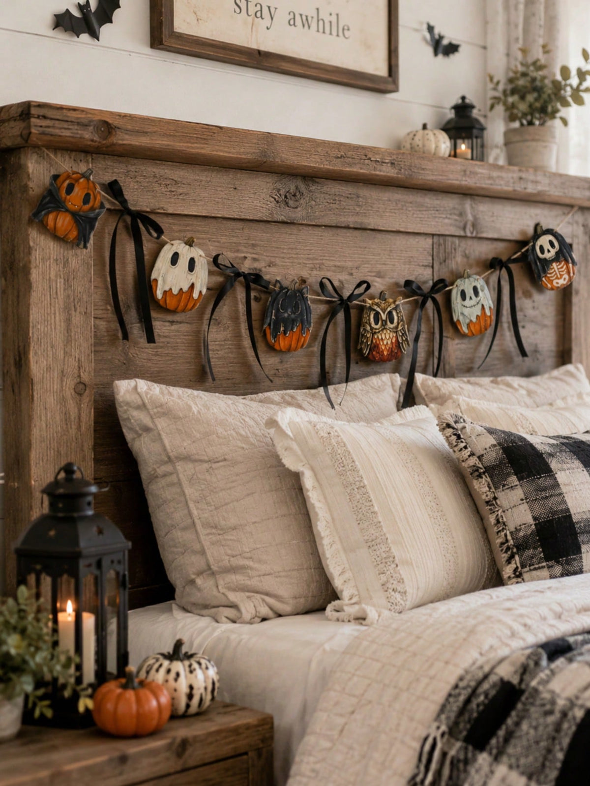 ghost owl skull Halloween garland - photo 5