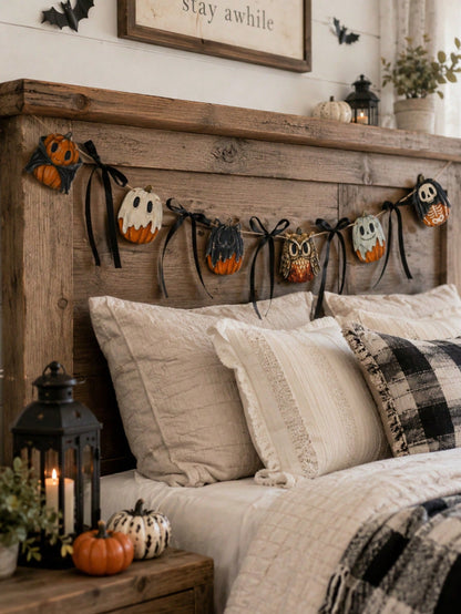 ghost owl skull Halloween garland - photo 5
