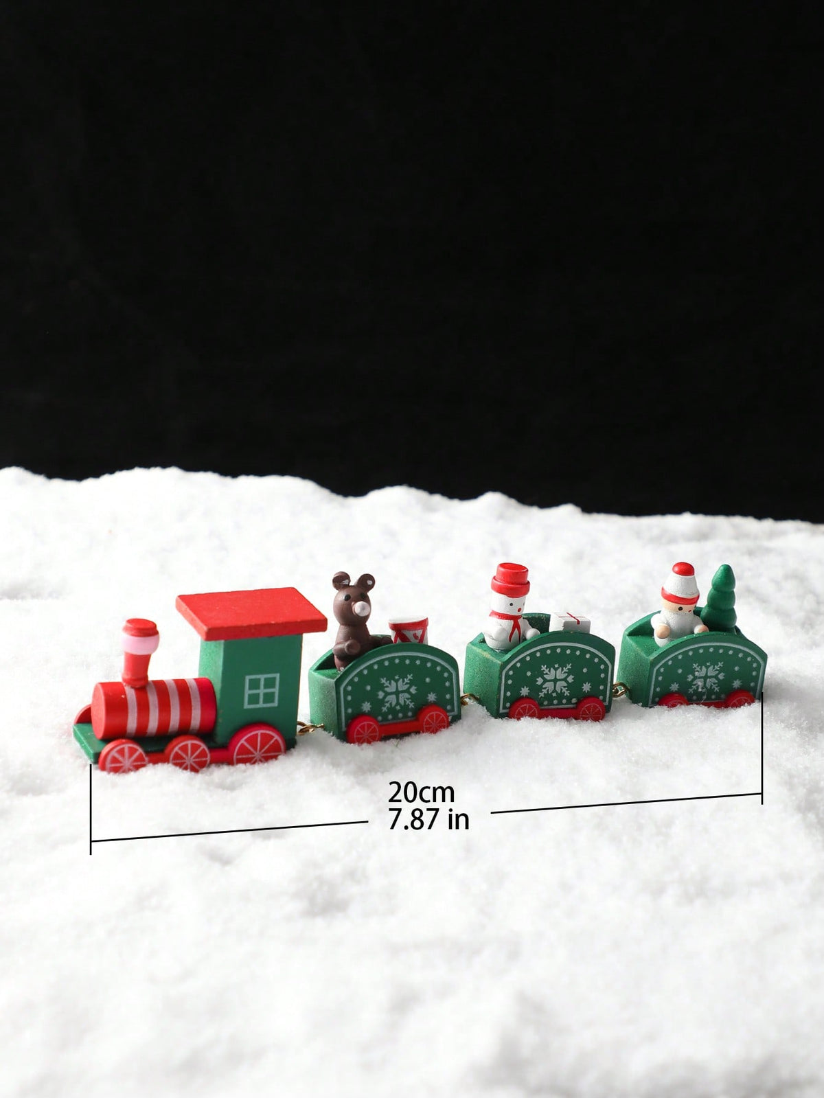 green red Christmas train decor - photo 5
