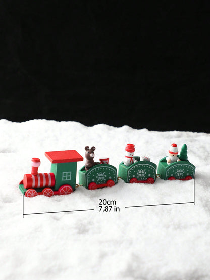 green red Christmas train decor - photo 5