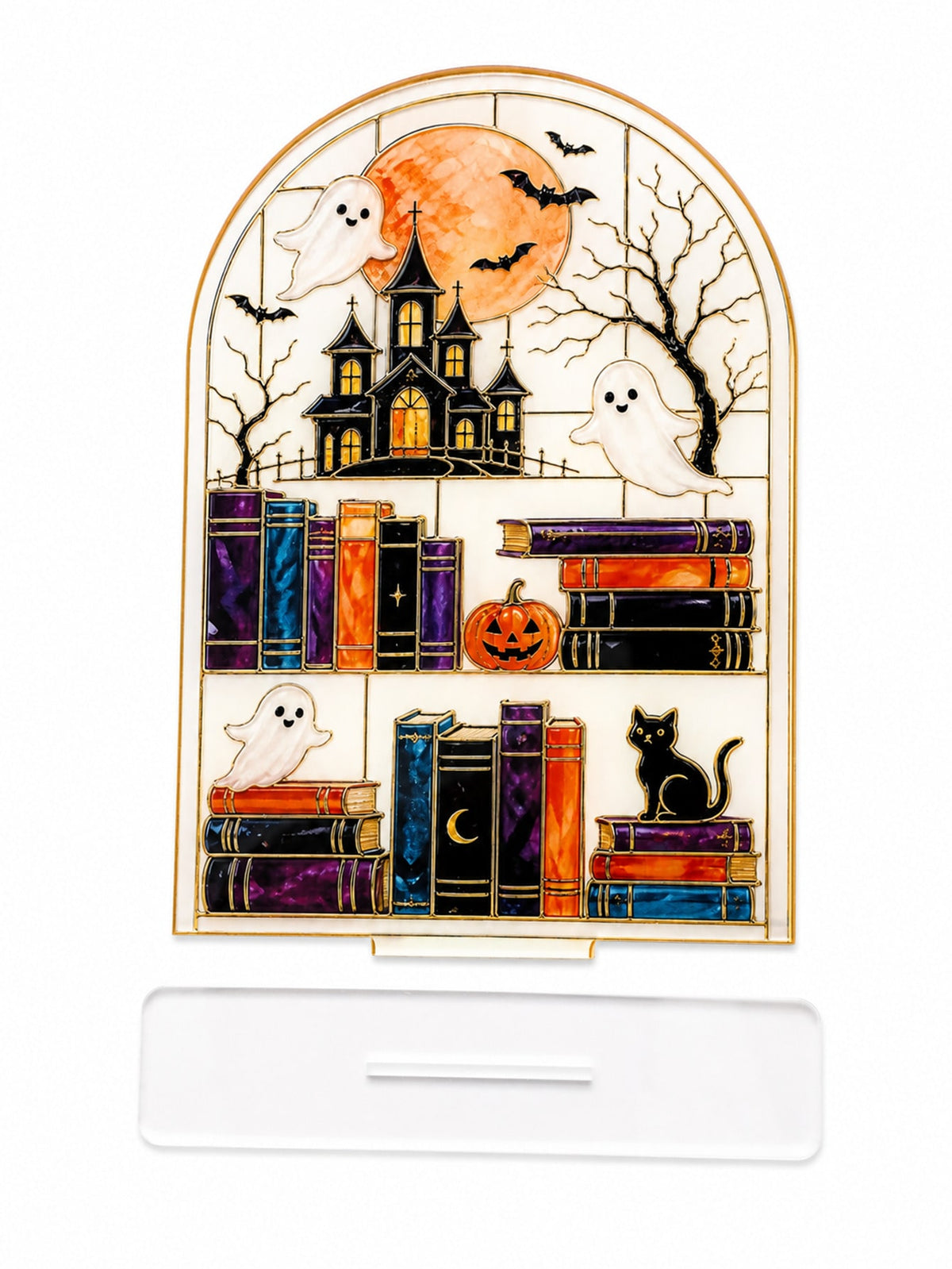 haunted house bookshelf Halloween sign - photo 6