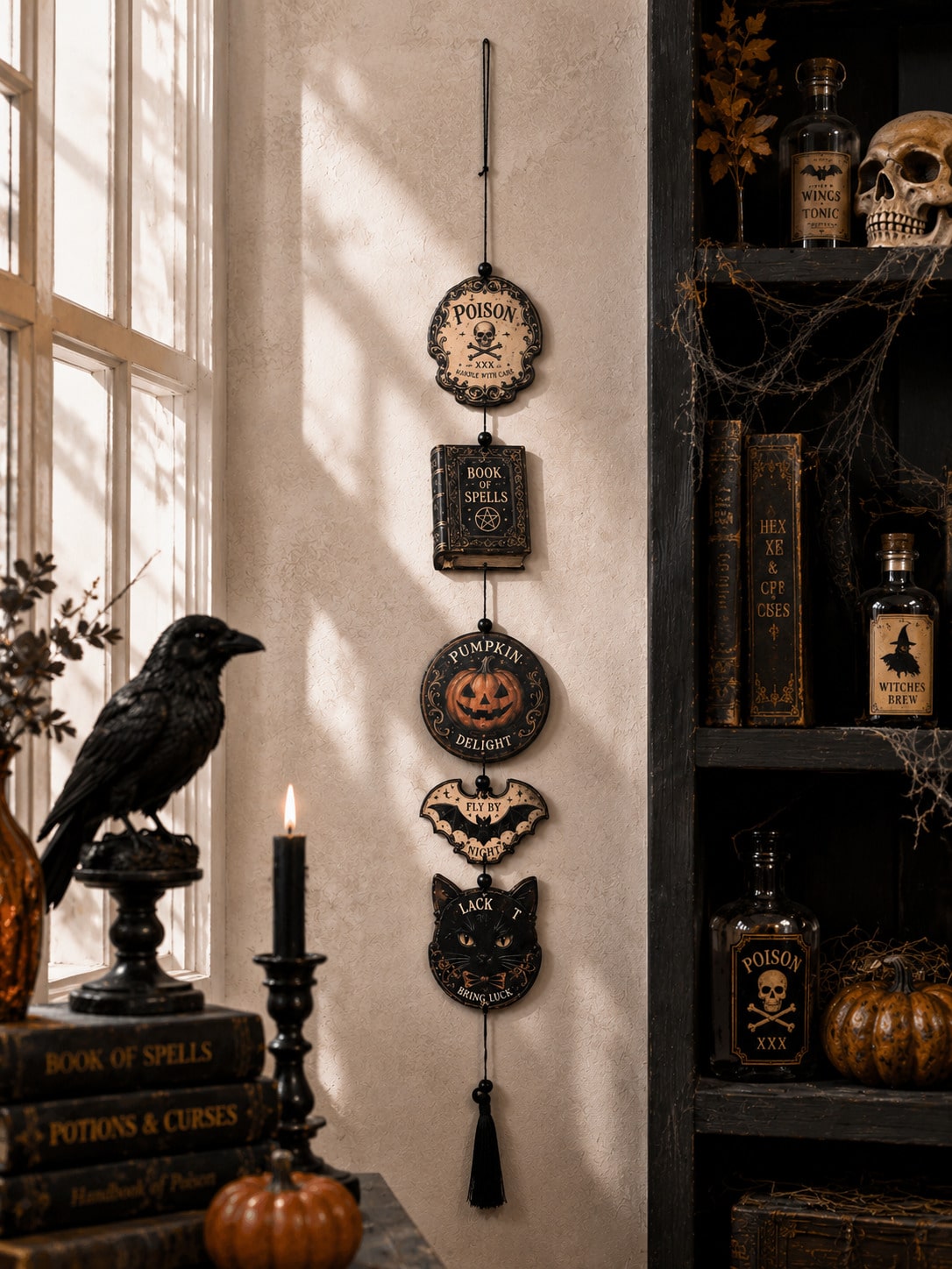 witchy pumpkin spell book hanging decor - photo 5
