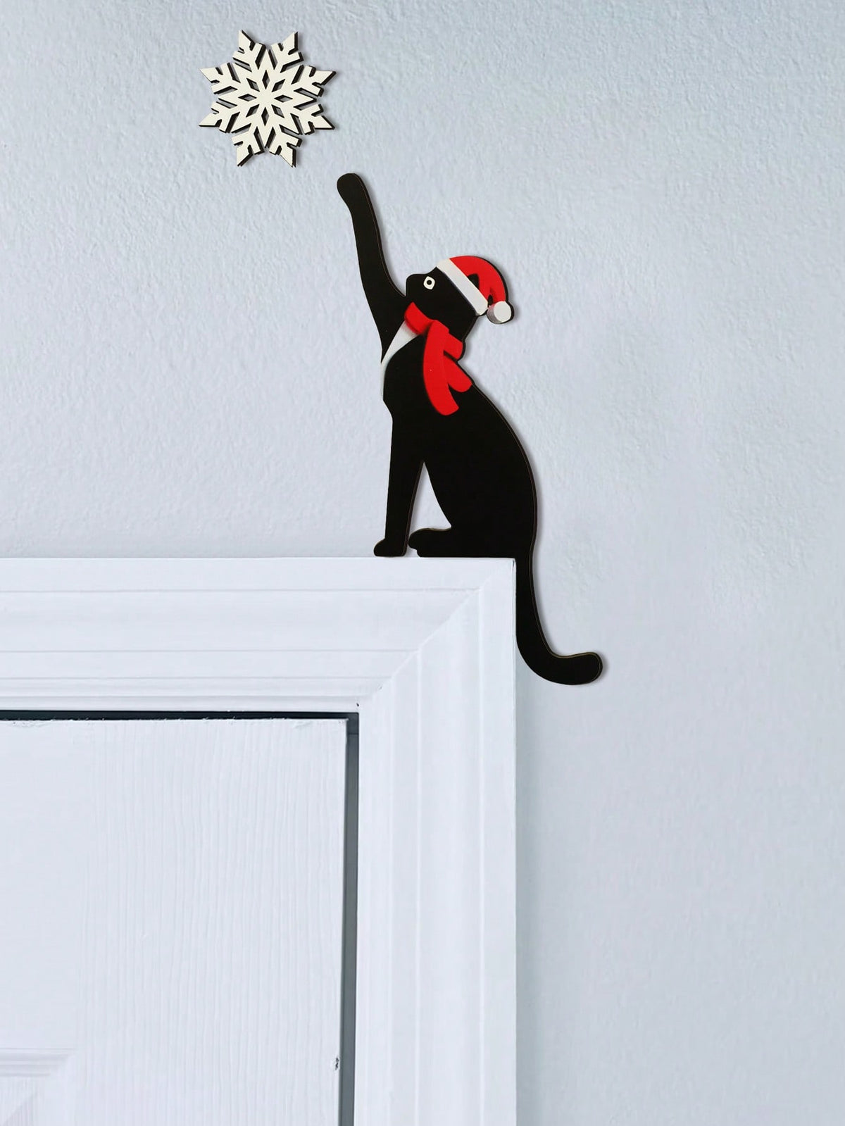 black cat Christmas door corner decor - photo 6