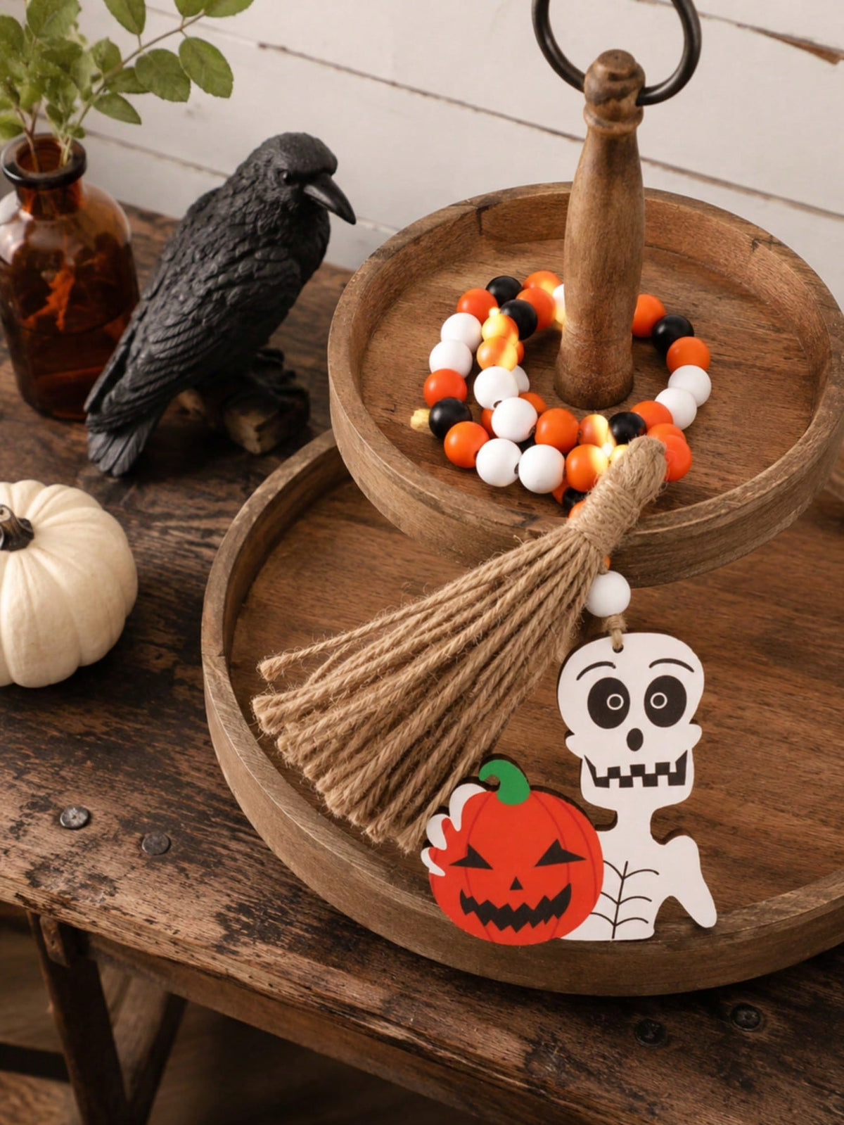 skeleton pumpkin beaded garland - photo 6