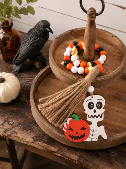 skeleton pumpkin beaded garland - photo 6