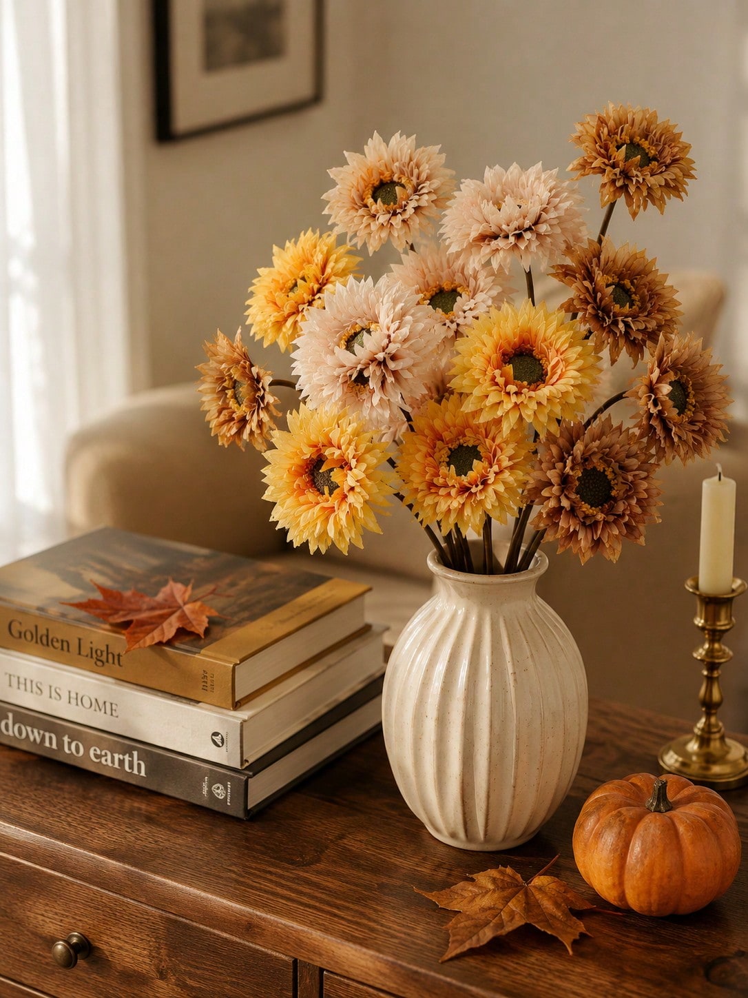 rustic artificial sunflower bunch - photo 5