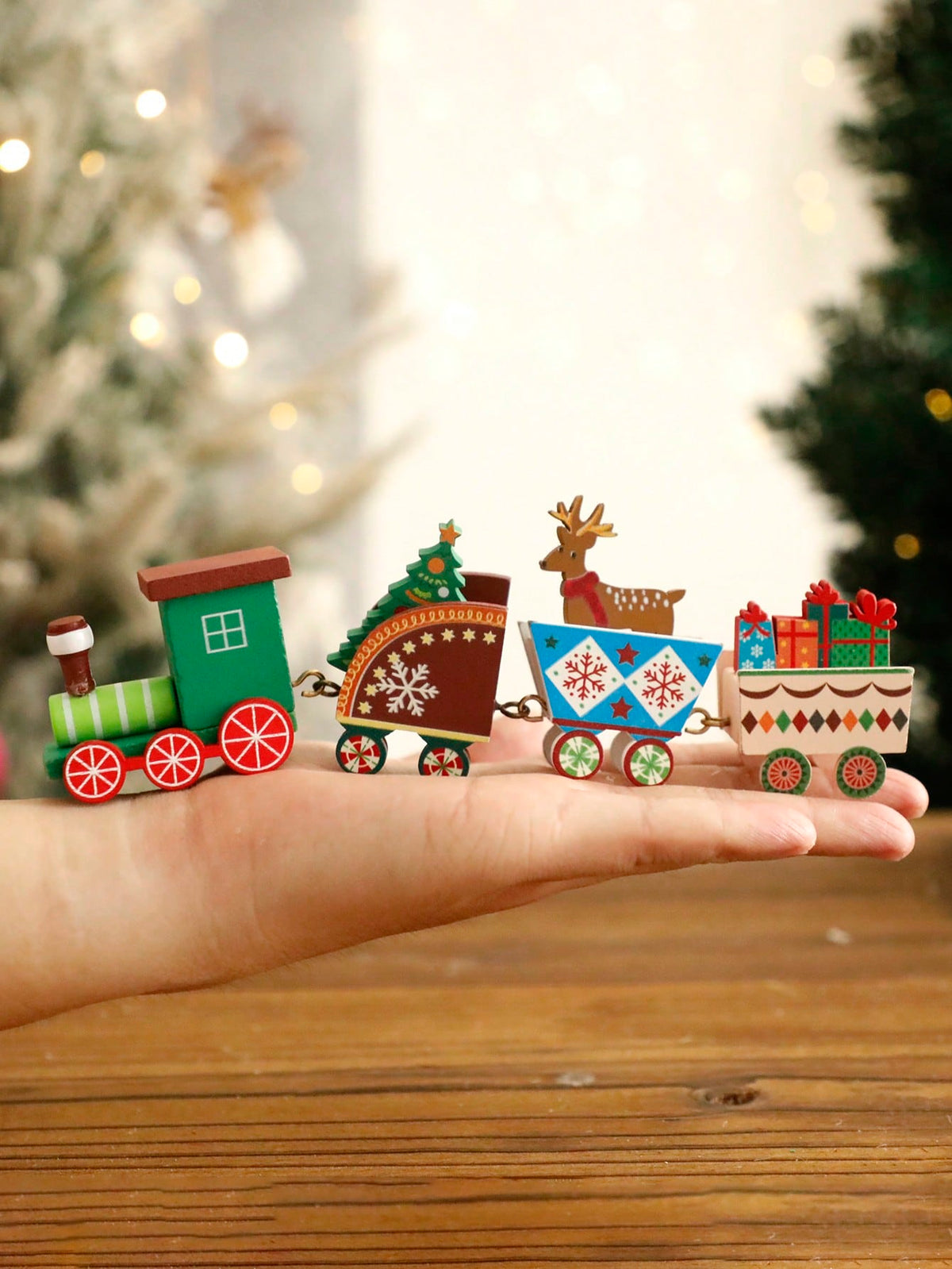 Christmas train reindeer tabletop decor - photo 6