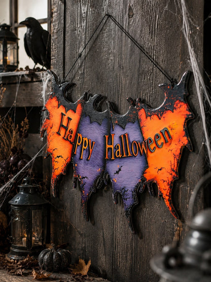 Happy Halloween bat banner sign - photo 6