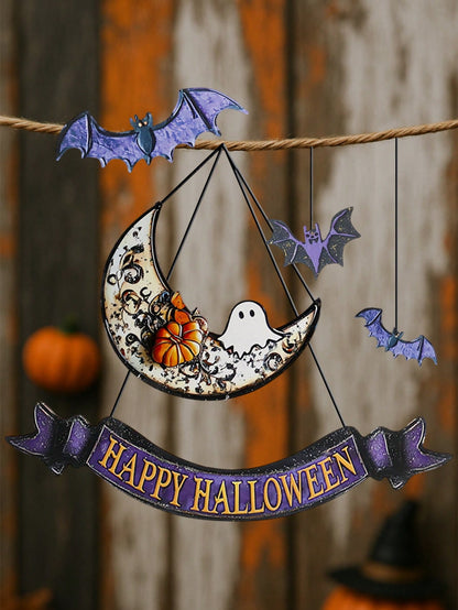 purple bat moon Halloween hanging - photo 6