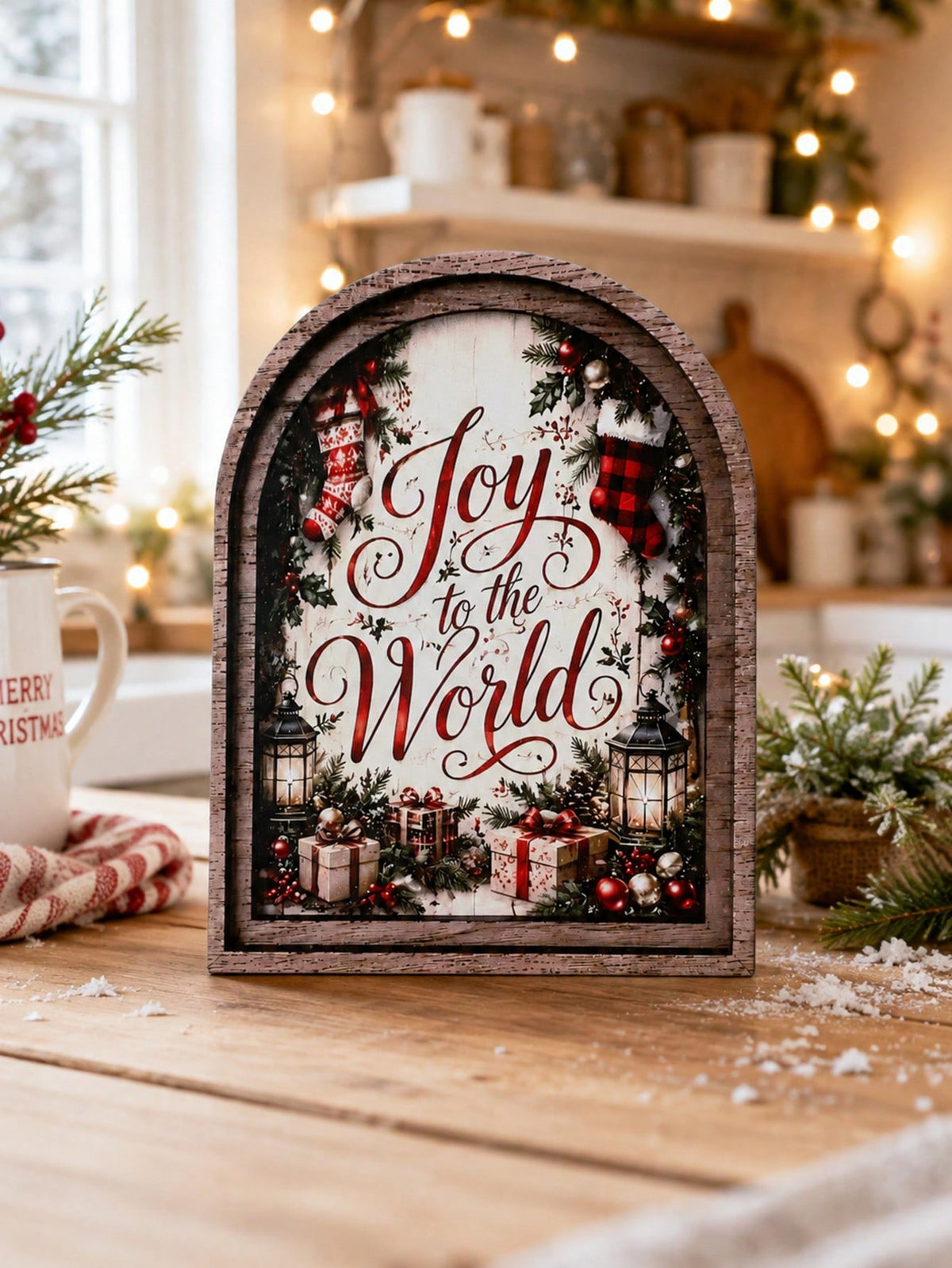 joy to the world arch tabletop sign - photo 7