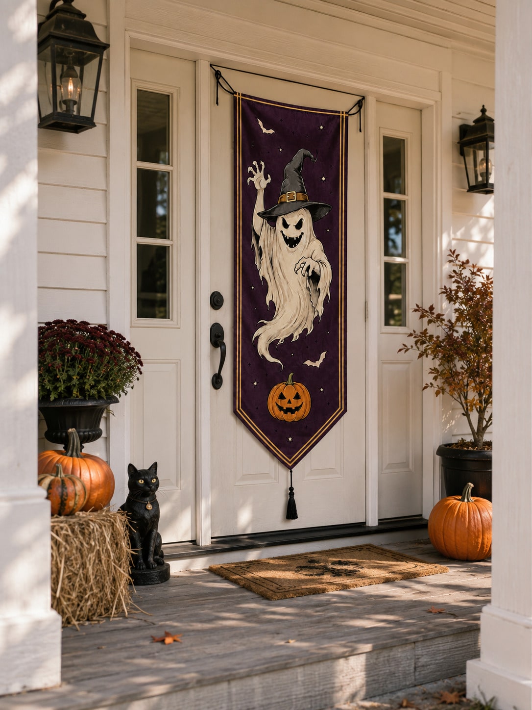 witch ghost Halloween porch banner - photo 6
