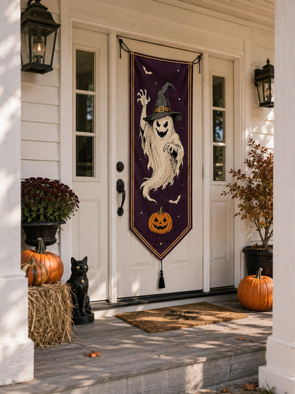 witch ghost Halloween porch banner - photo 6