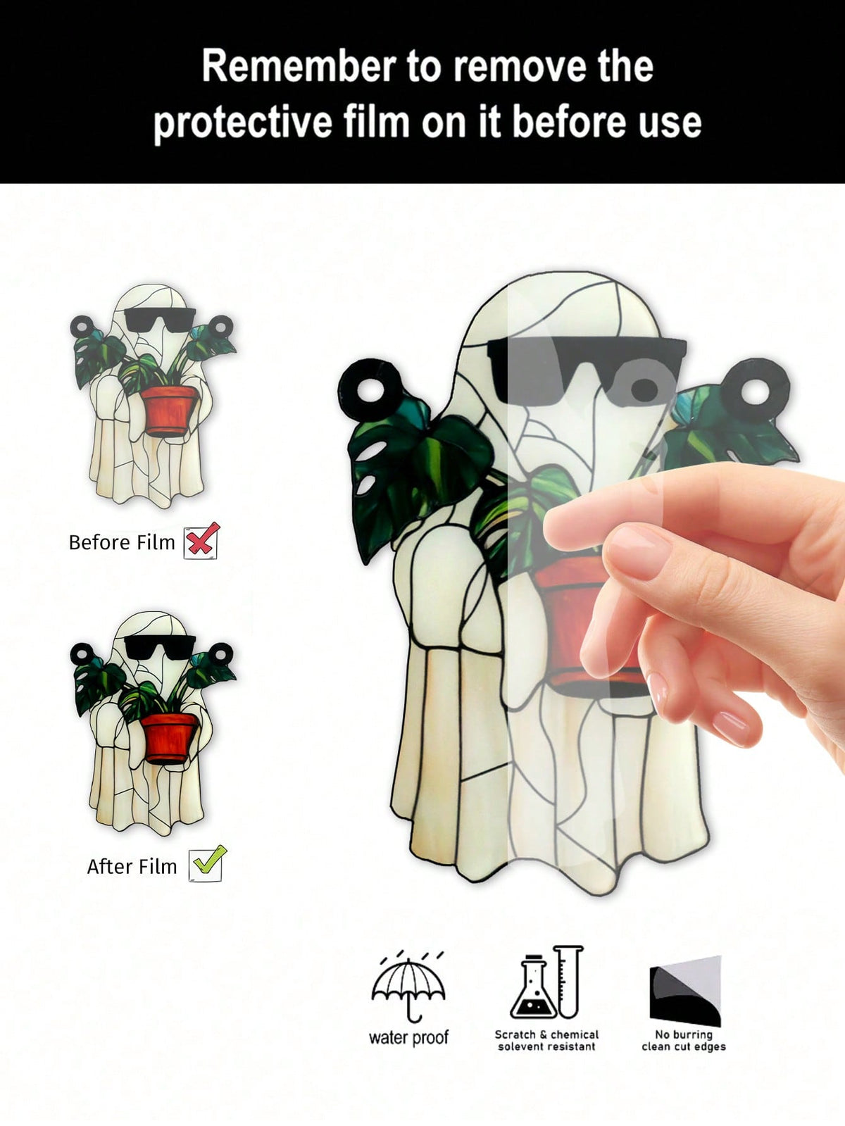 ghost monstera suncatcher - photo 7
