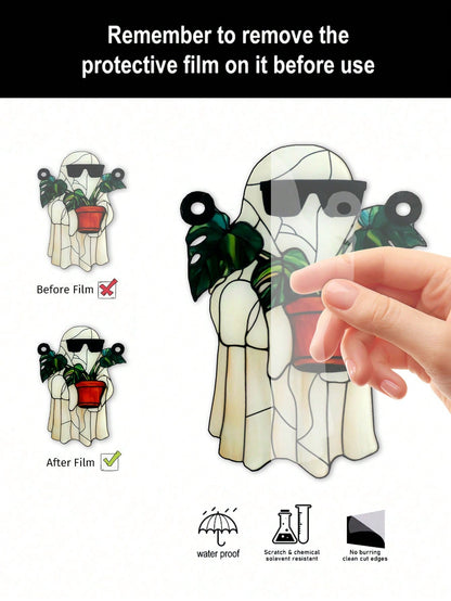 ghost monstera suncatcher - photo 7