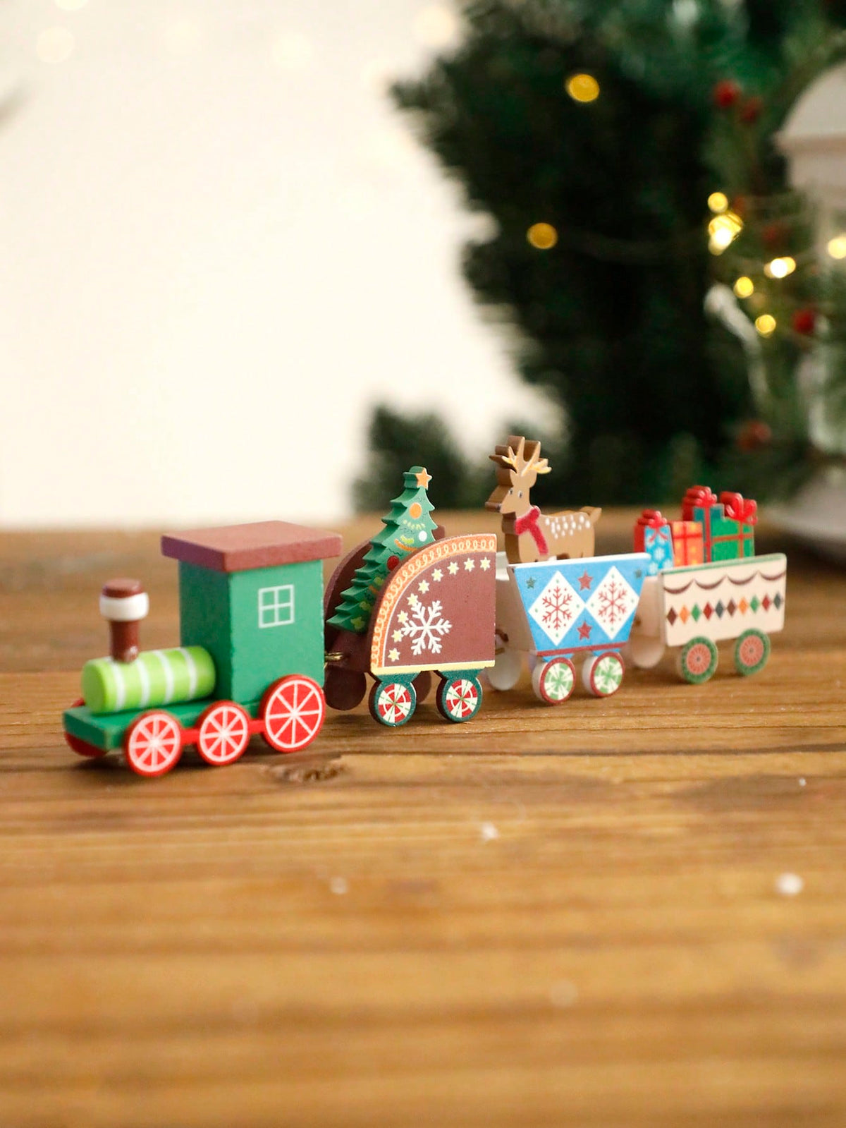 Christmas train reindeer tabletop decor - photo 7