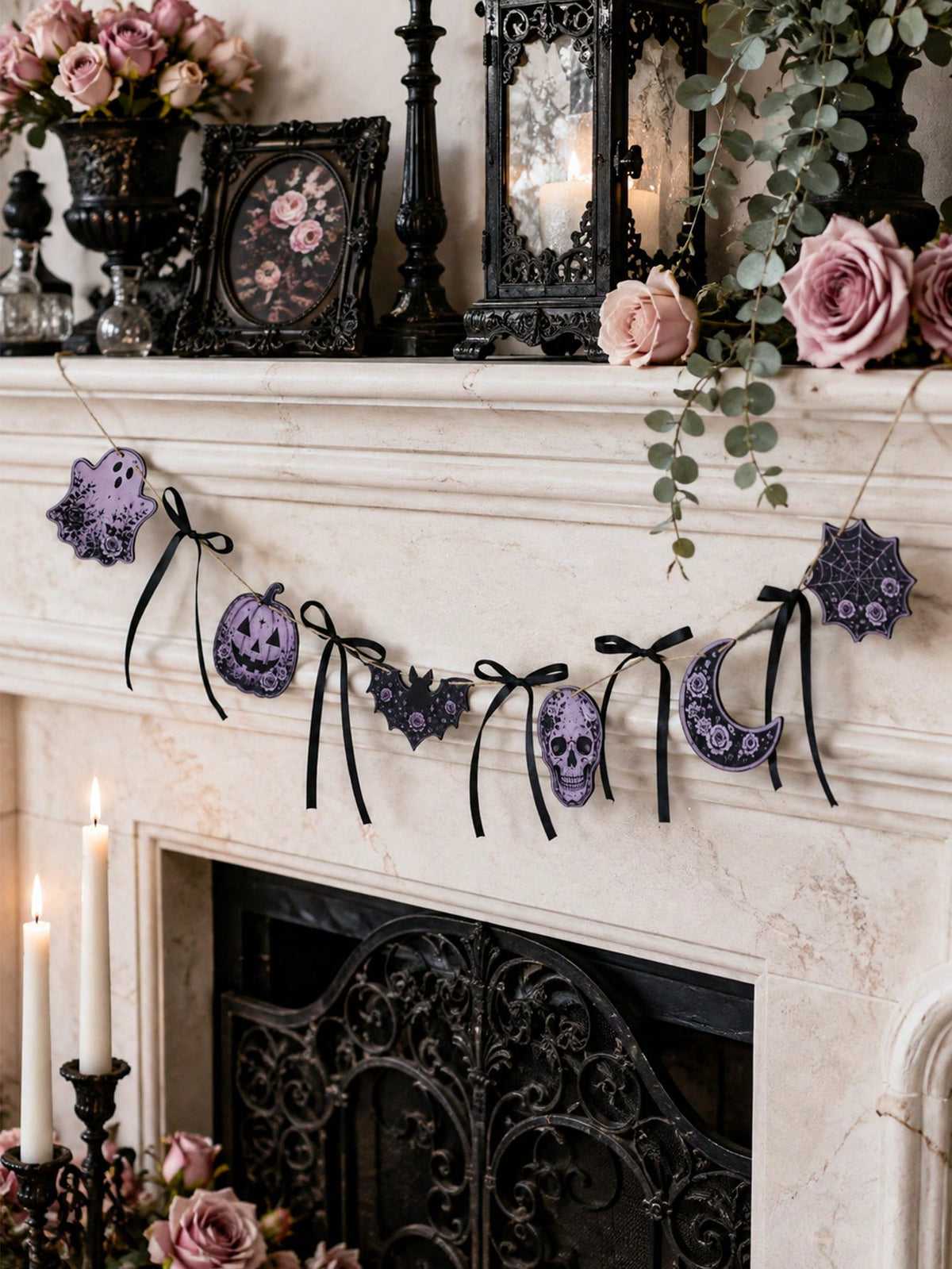 purple gothic Halloween garland - photo 6