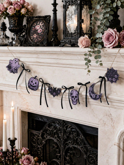 purple gothic Halloween garland - photo 6