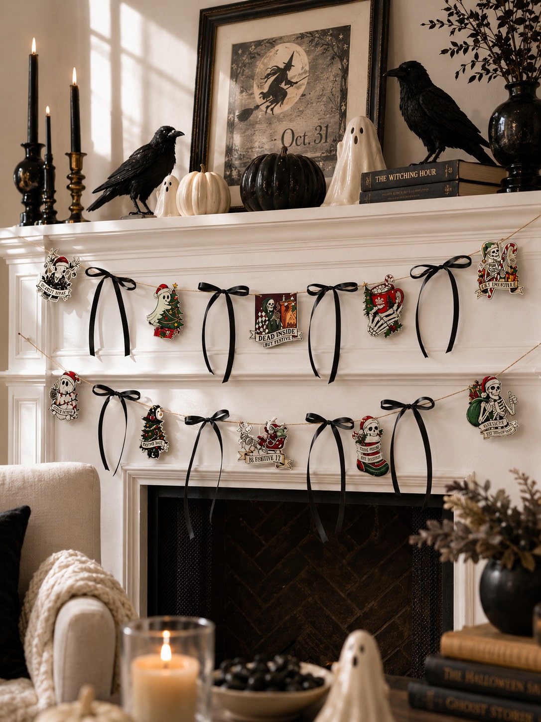 creepy Christmas skull ghost garland - photo 6