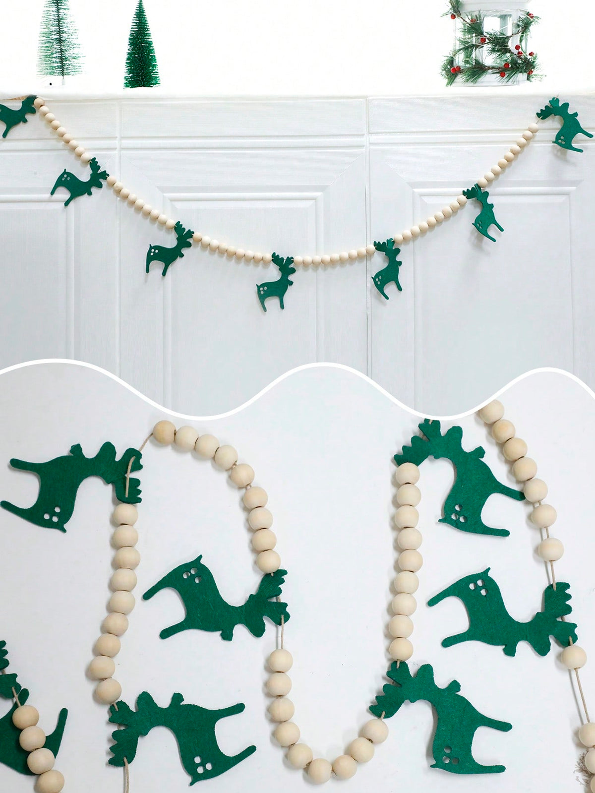 felt reindeer bead garland - photo 7