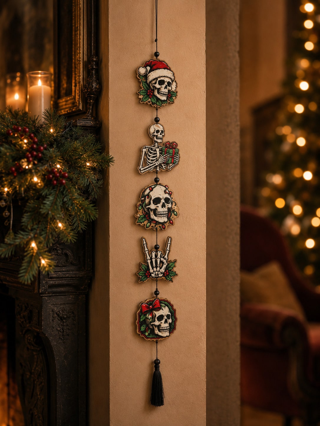 creepy Christmas skull hanging decor - photo 7