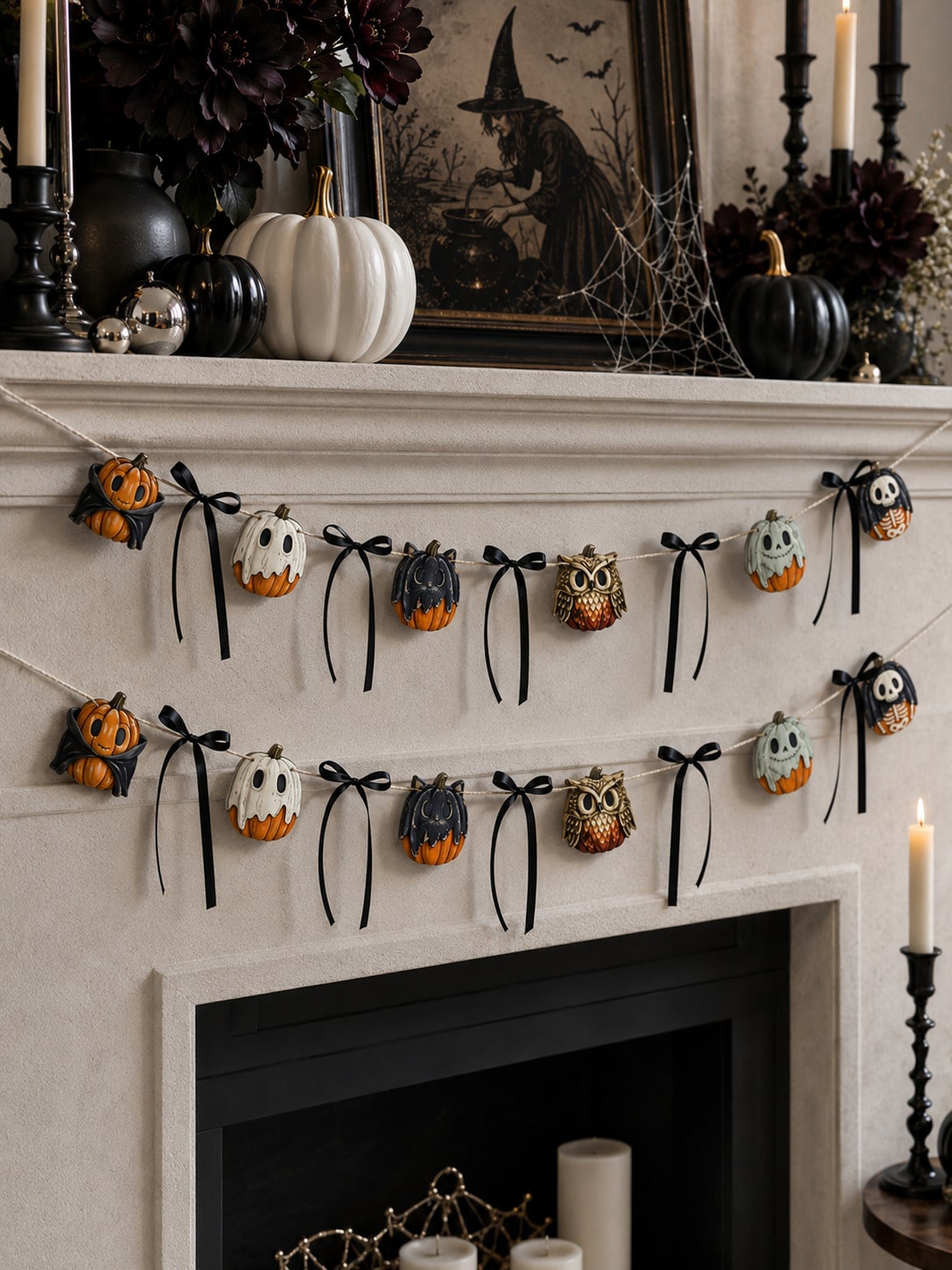 ghost owl skull Halloween garland - photo 6
