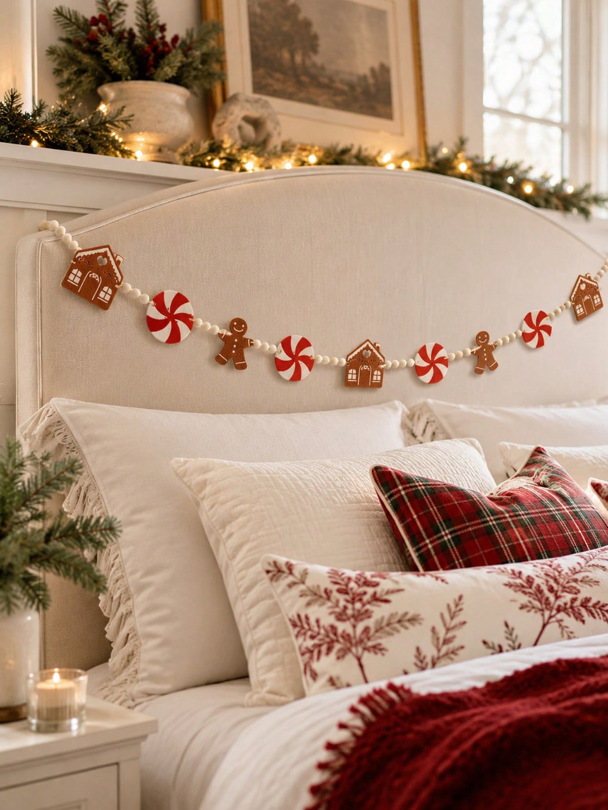 gingerbread peppermint felt garland - Red photo 5