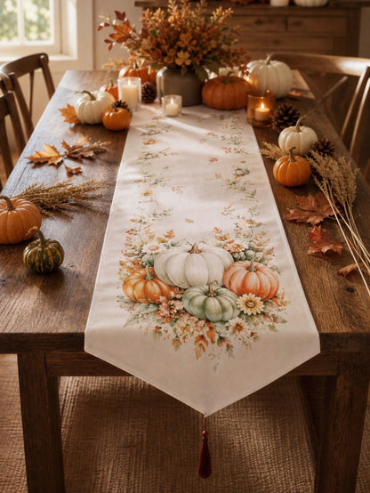 pumpkin wildflower table runner - photo 7