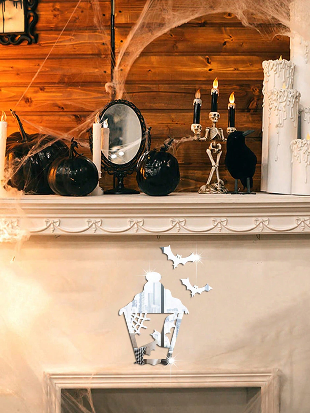 reflective lantern bat wall sticker - photo 6