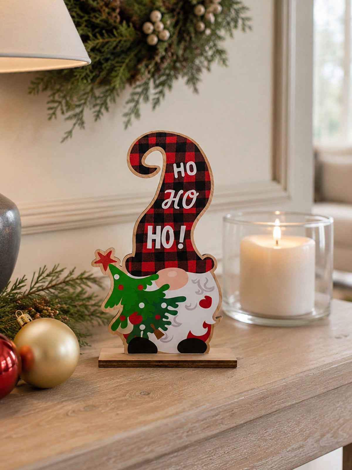 gnome Christmas tree tabletop sign - photo 6