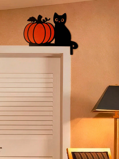 black cat pumpkin door corner decor - photo 6