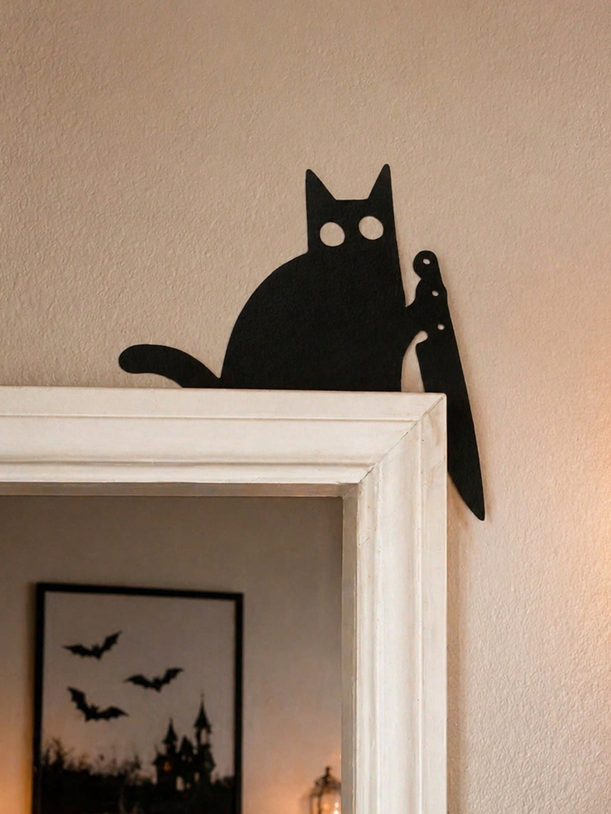 black cat knife door corner decor - photo 5