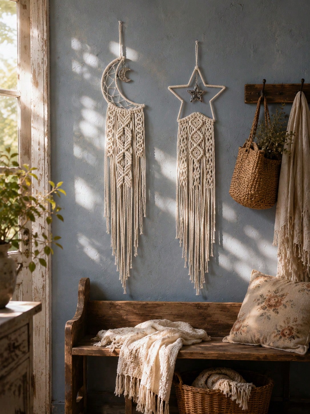 moon star macrame wall hanging - photo 6