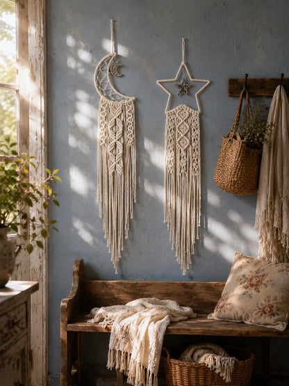 moon star macrame wall hanging - photo 6